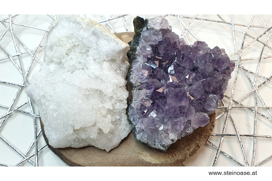 Set Reinigen & Aufladen mit Amethyst + Schneequarz